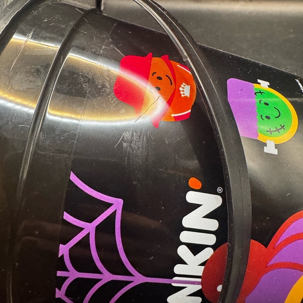 Dunkin Donuts Black Halloween Munchkin Bucket 2025 No Lid / Preowned - Picture 11 of 11